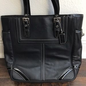 Coach Classic Black Leather Bucket Bag